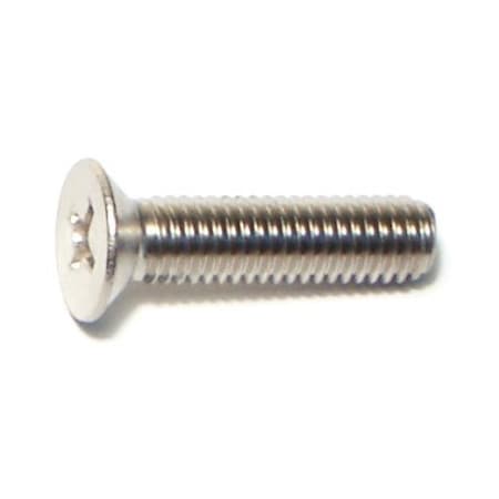 Midwest Fastener M5-0.80 x 20 mm Phillips Flat Machine Screw, Plain A2 Stainless Steel, 100 PK 55103